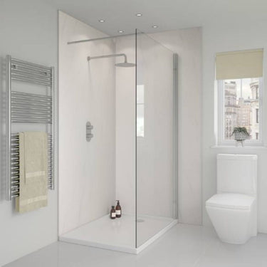 White Marble Gloss 1m Wide Wall Panel